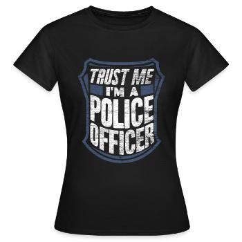 Officier de police - T-shirt Femme - noir - Devant - AI Model Female 172 dark (172cm)