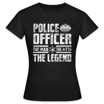 Officier de police - T-shirt Femme - noir - Devant - AI Model Female 172 dark (172cm)