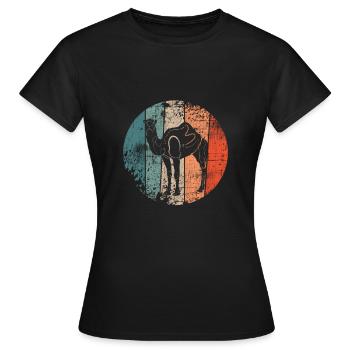 Kamel Dromedar - Frauen T-Shirt - Schwarz - Vorne - AI Model Female 172 dark (172cm)