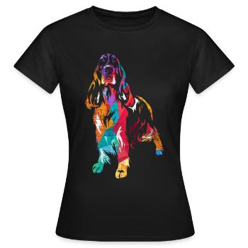 English Springer Spaniel - Frauen T-Shirt - Schwarz - Vorne - AI Model Female 172 dark (172cm)