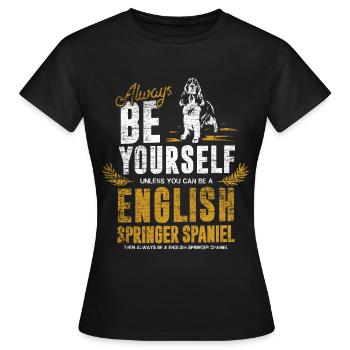 Geschenk English Springer Spaniel - Frauen T-Shirt - Schwarz - Vorne - AI Model Female 172 dark (172cm)