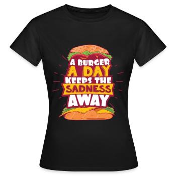 Burger - Frauen T-Shirt - Schwarz - Vorne - AI Model Female 172 dark (172cm)