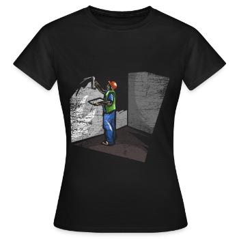 Plasterer cleaning work - Women's T-Shirt - black - Front - AI Model Female 172 dark (172cm)