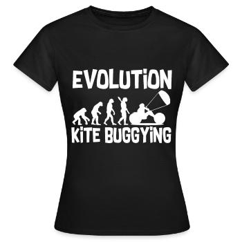 Evolution kite buggying - Women's T-Shirt - black - Front - AI Model Female 172 dark (172cm)
