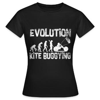 Evolution kite buggying - Women's T-Shirt - black - Front - AI Model Female 172 dark (172cm)