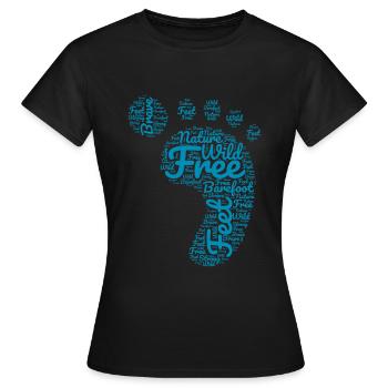 Empreinte pieds nus - T-shirt Femme - noir - Devant - AI Model Female 172 dark (172cm)