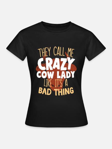 Kuh Bäuerin - Frauen T-Shirt - Schwarz