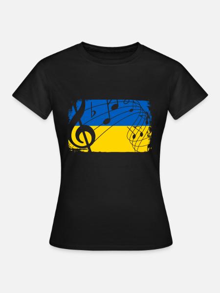 Drapeau de la musique de l'Ukraine - T-shirt Femme - noir