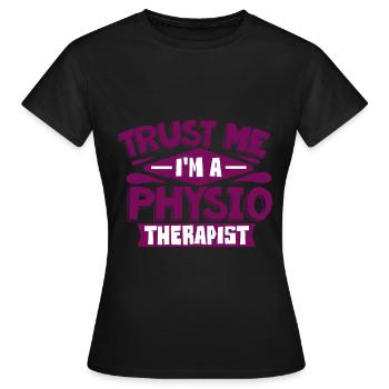 Physiothérapeute - T-shirt Femme - noir - Devant - AI Model Female 172 dark (172cm)