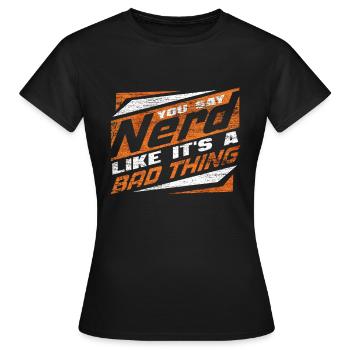 Nerd - Women's T-Shirt - black - Front - AI Model Female 172 dark (172cm)