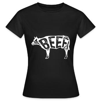 Steak de bœuf - T-shirt Femme - noir - Devant - AI Model Female 172 dark (172cm)