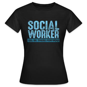 Travailleur social - T-shirt Femme - noir - Devant - AI Model Female 172 dark (172cm)