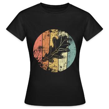 Chêne feuille de chêne vintage automne - T-shirt Femme - noir - Devant - AI Model Female 172 dark (172cm)