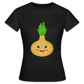 Zwiebel - Frauen T-Shirt - Schwarz - Vorne - AI Model Female 172 dark (172cm)