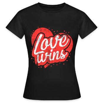 Love wins - Women's T-Shirt - black - Front - AI Model Female 172 dark (172cm)