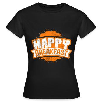 breakfast - Women's T-Shirt - black - Front - AI Model Female 172 dark (172cm)