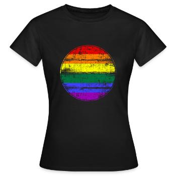 Drapeau arc-en-ciel LGBT - T-shirt Femme - noir - Devant - AI Model Female 172 dark (172cm)