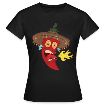 Chilli Kochen Koch - Frauen T-Shirt - Schwarz - Vorne - AI Model Female 172 dark (172cm)
