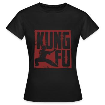 Kung fu - T-shirt Femme - noir - Devant - AI Model Female 172 dark (172cm)