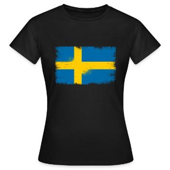 Drapeau suédois - T-shirt Femme - noir - Devant - AI Model Female 172 dark (172cm)