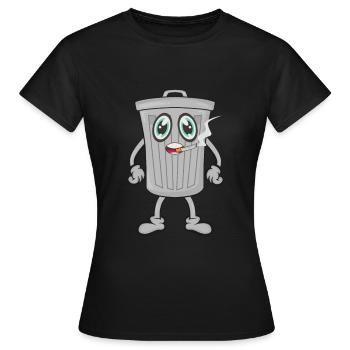 Mülleimer Zigarrette rauchen - Frauen T-Shirt - Schwarz - Vorne - AI Model Female 172 dark (172cm)