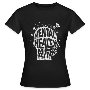 Santé mentale Santé mentale - T-shirt Femme - noir - Devant - AI Model Female 172 dark (172cm)
