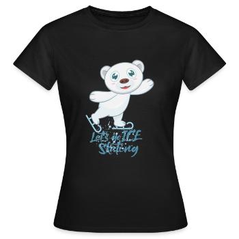 Patin à glace patins à glace ours polaire - T-shirt Femme - noir - Devant - AI Model Female 172 dark (172cm)
