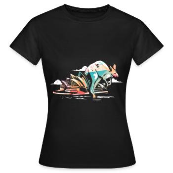 Kangaroo australia - Women's T-Shirt - black - Front - AI Model Female 172 dark (172cm)