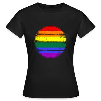 Drapeau arc-en-ciel LGBT arc-en-ciel - T-shirt Femme - noir - Devant - AI Model Female 172 dark (172cm)