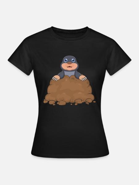 Maulwurf im Maulwurfshügel - Dame-T-shirt - sort