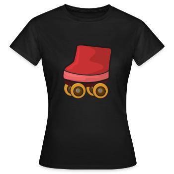 Rollschuh Rollschuhlaufen - Frauen T-Shirt - Schwarz - Vorne - AI Model Female 172 dark (172cm)