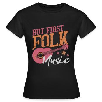 Guitare western musique folk - T-shirt Femme - noir - Devant - AI Model Female 172 dark (172cm)