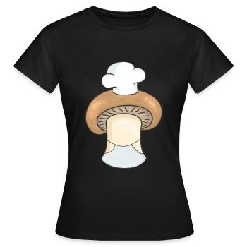 Pilz Champignon Koch - Frauen T-Shirt - Schwarz - Vorne - AI Model Female 172 dark (172cm)