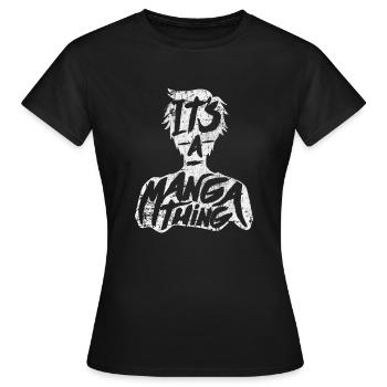 Manga - Frauen T-Shirt - Schwarz - Vorne - AI Model Female 172 dark (172cm)