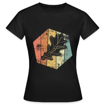 Chêne feuille vintage - T-shirt Femme - noir - Devant - AI Model Female 172 dark (172cm)