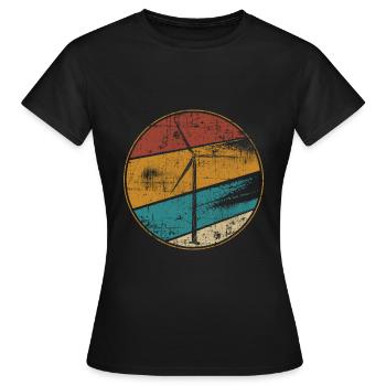 Éolienne vintage protection du climat - T-shirt Femme - noir - Devant - AI Model Female 172 dark (172cm)