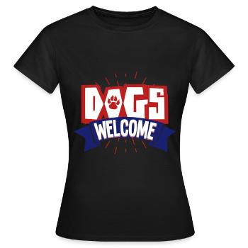 Chiens bienvenus - T-shirt Femme - noir - Devant - AI Model Female 172 dark (172cm)