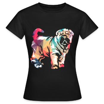 Shar Pei - Frauen T-Shirt - Schwarz - Vorne - AI Model Female 172 dark (172cm)