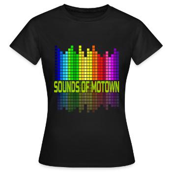 sounds, sounds of Motown, music, Detroit, great - T-shirt Femme - noir - Devant - AI Model Female 172 dark (172cm)