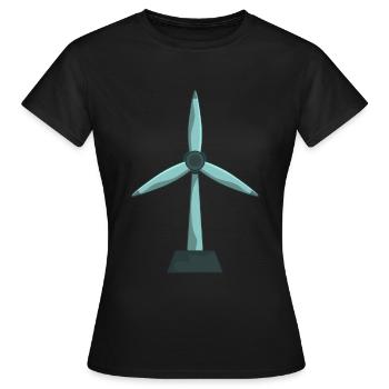 Énergie éolienne Protection du climat - T-shirt Femme - noir - Devant - AI Model Female 172 dark (172cm)