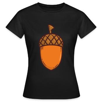 Eichel Eiche Baum - Frauen T-Shirt - Schwarz - Vorne - AI Model Female 172 dark (172cm)
