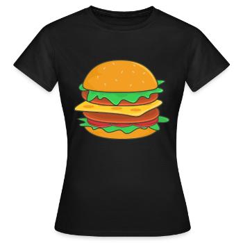 Burger - T-shirt Femme - noir - Devant - AI Model Female 172 dark (172cm)