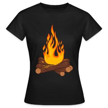 Feu de camp Feu Camping - T-shirt Femme - noir - Devant - AI Model Female 172 dark (172cm)