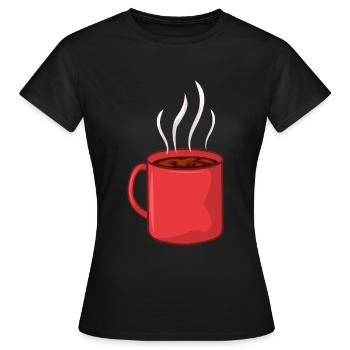 Coffee cup - Women's T-Shirt - black - Front - AI Model Female 172 dark (172cm)