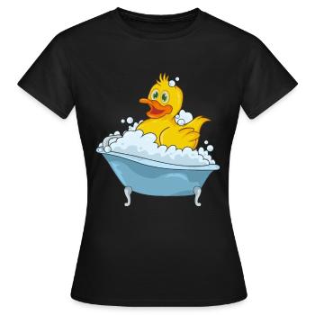 Canard de bain dans une baignoire - T-shirt Femme - noir - Devant - AI Model Female 172 dark (172cm)