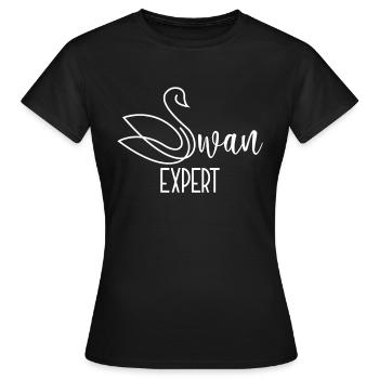 Cygne expert - T-shirt Femme - noir - Devant - AI Model Female 172 dark (172cm)
