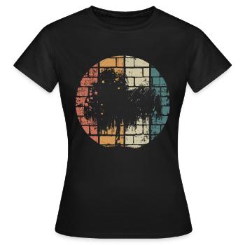 Arbre vintage saule - T-shirt Femme - noir - Devant - AI Model Female 172 dark (172cm)