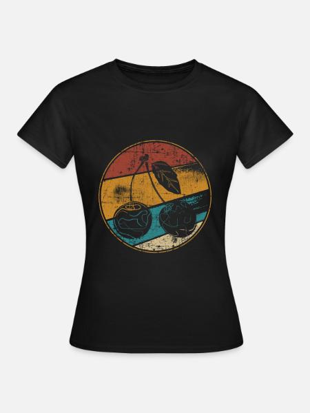 Kirsche vintage - Frauen T-Shirt - Schwarz