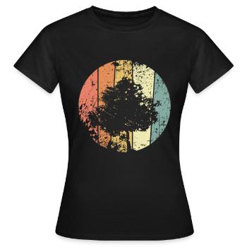Protection de l’environnement Arbre retro Protection du climat - T-shirt Femme - noir - Devant - AI Model Female 172 dark (172cm)
