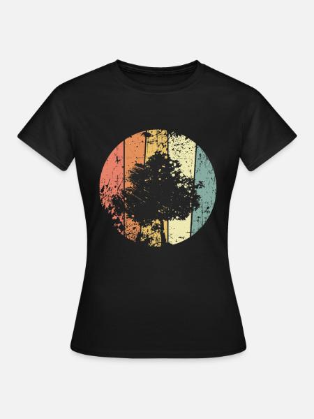 Umweltschutz Baum retro Klimaschutz - Frauen T-Shirt - Schwarz